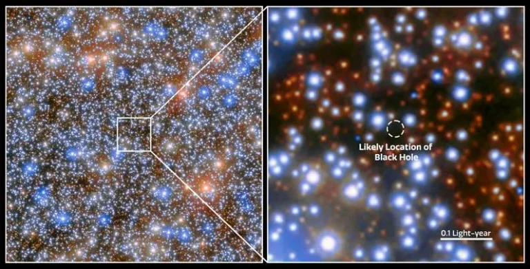 Hubble discovers massive black hole closest to Earth