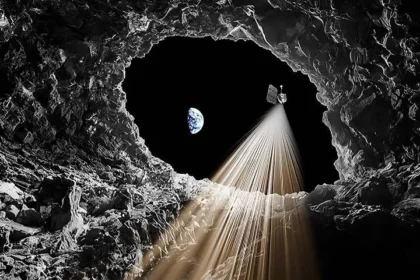 Underground tunnel on the Moon