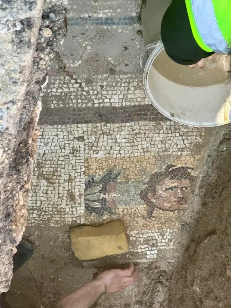 Ancient Roman mosaic discovered during infrastructure works in Türkiye