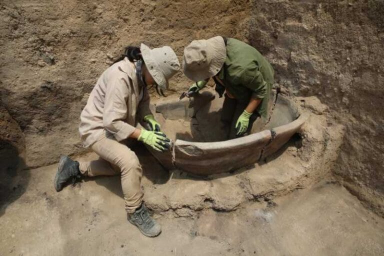 A view of the ongoing archaeological excavations at the Ayanis Fortress, located on a hill overlooking Lake Van in Turkey, on July 18, 2025. (Photo: AA).