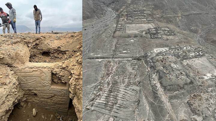 The polychrome mural discovered at Huaca Yolanda is approximately 3,000 to 4,000 years old. Credit: PUCP.