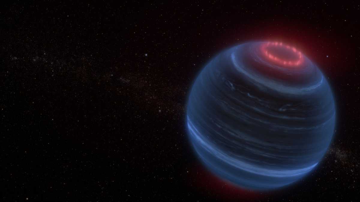 Conceito artístico de uma anã marrom. Crédito: NASA, ESA, CSA, Leah Hustak (STScI)