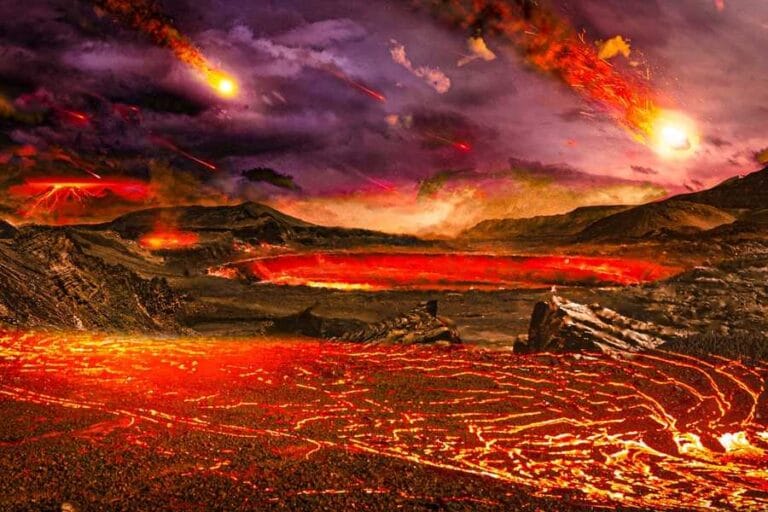 “This is maybe the first direct evidence that we’ve preserved the proto Earth materials,” says Nicole Nie. An artist’s illustration shows a rocky proto Earth bubbling with lava. Credit: MIT News; iStock