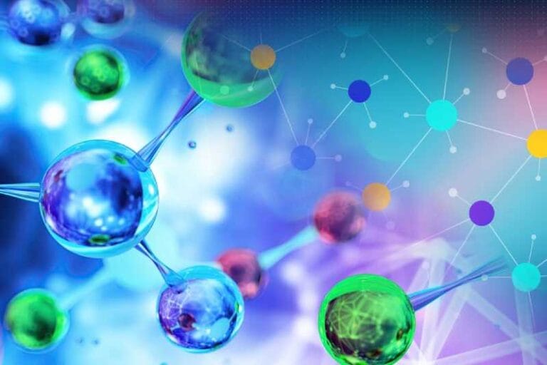 Nanopartículas revestidas com peptídeos gerados por IA podem atuar como sensores que emitem um sinal caso proteases associadas ao câncer estejam presentes no organismo. Imagem: MIT News