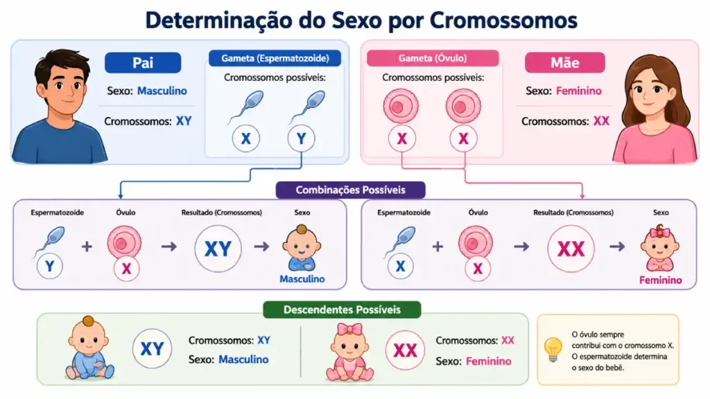 Hereditariedade genética típica em humanos.