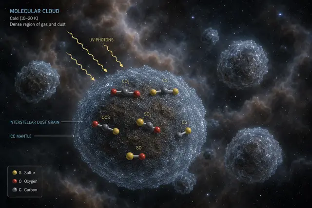 Modelo astroquímico investiga enxofre ausente no universo