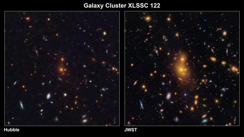 Cluster XLSSC 122 Hubble Versus JWST