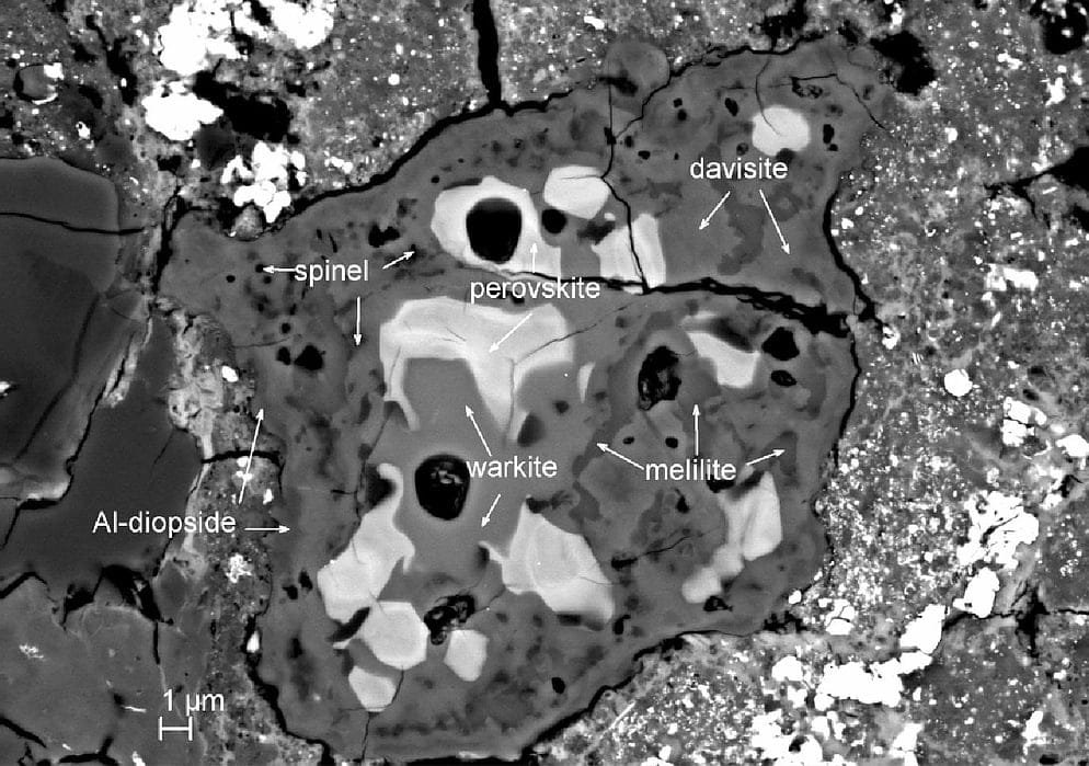 A cross section of the DOM 08006 meteorite, found in the Dominion Range, Victoria Land, East Antarctica. Inclusions in this meteorite show the imprint of the earliest known magnetic field in the protosolar nebula. Credit: Davidson, Jemma, et al. Geochimica and Cosmochimica Acta.