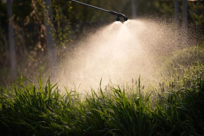 Farmer Spraying Herbicides Pesticides Insecticides