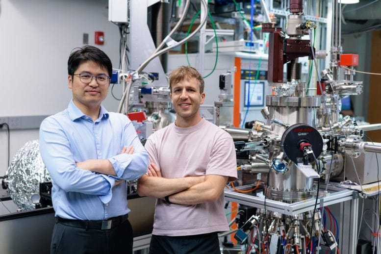Gabriele Berruto and Asst. Prof. Shuolong Yang in Front of Setup