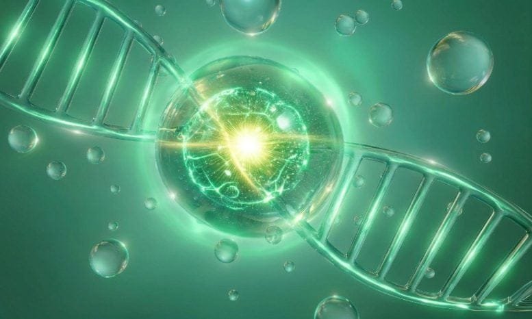 Green Glowing Cell DNA Origin of Life