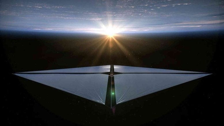 Light Sails Propeling Spacecraft