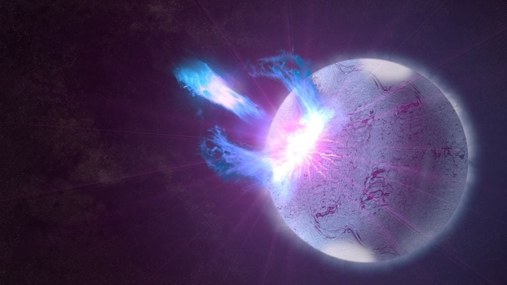The only magnetic fields powerful enough to test Heisenberg's theory of vacuum birefringence belong to magnetars. Credit: NASA's Goddard Space Flight Center/S. Wiessinger