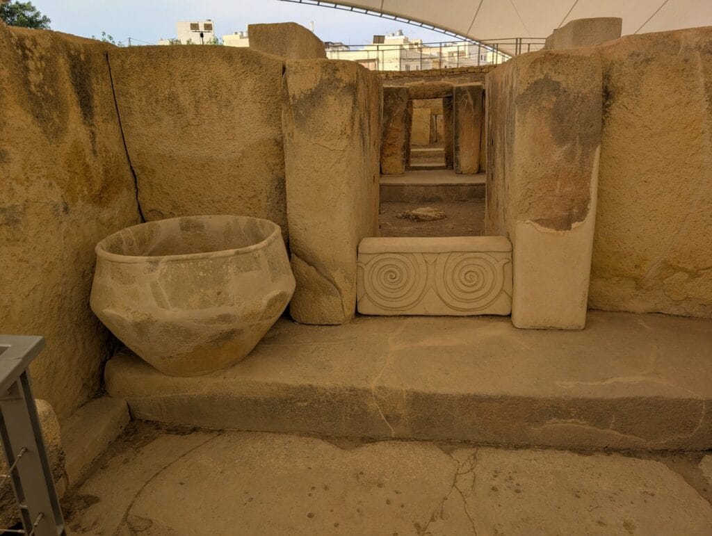 The interior of the Tarxien structure on Malta. Credit: Bruce Dorminey