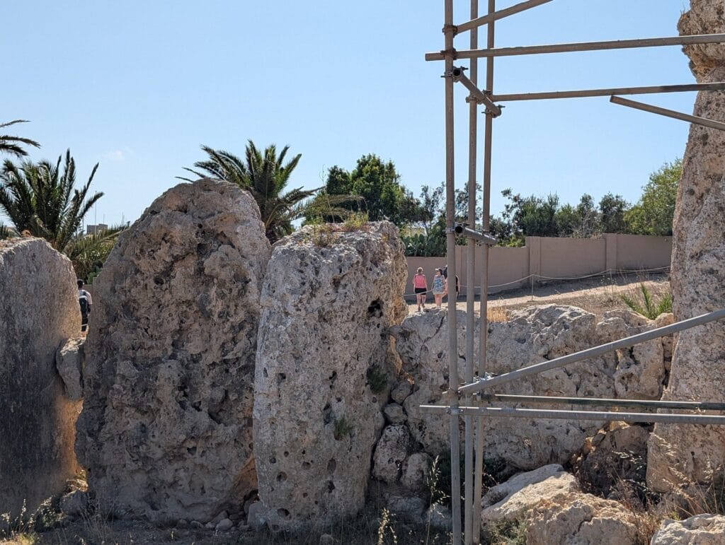 Huge stone boulders on the outer walls of Ggantija. Credit: Bruce Dorminey