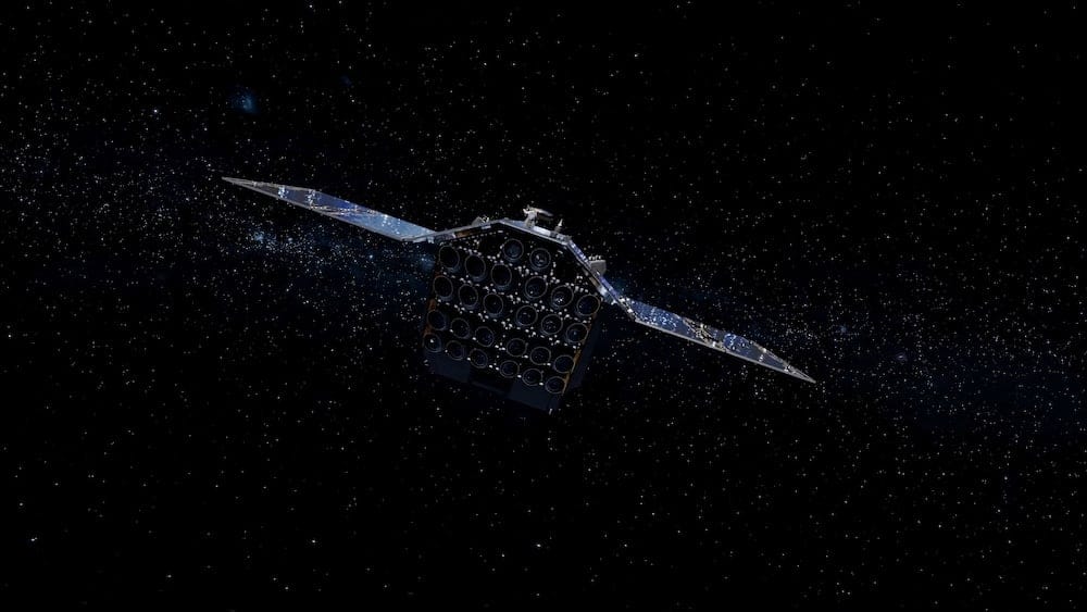 An artist's impression of ESA's PLATO spacecraft, equipped with 26 ultrasensitive cameras designed to detect the tiny dimming of starlight as planets pass in front of their host stars.The mission expected to reveal several hundred Venus like worlds after its 2027 launch (Credit : ESA)