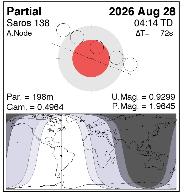 The visibility prospects for this month's lunar eclipse, and the passage of the Moon through Earth's shadow. Credit: NASA/GSFC/F. Espenak.