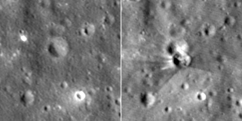 SpaceX Falcon 9 Rocket Moon Crater