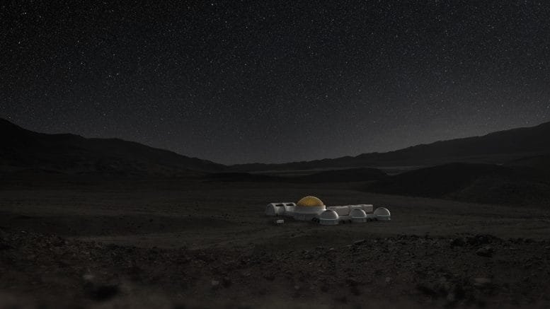 3 D Imaginative Illustration of a Lunar Landscape