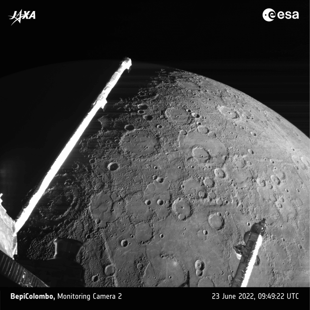 BepiColombo images Mercury during its 2022 flyby. Credit: ESA/BepiColombo/MTM