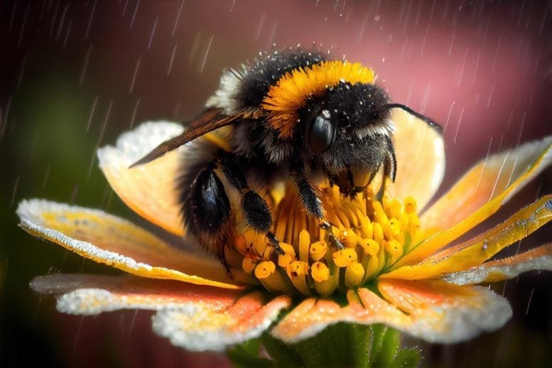 Bumblebee Collecting Flower Nectar
