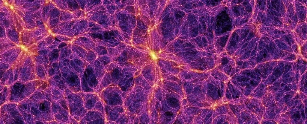 The largest structure in existence — the cosmic web of gas and dark matter stretching across billions of light years, connecting galaxies (Credit: NASA)