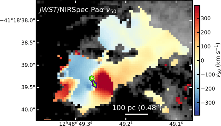 JWST Map of Gas Around a Supermassive Black Hole