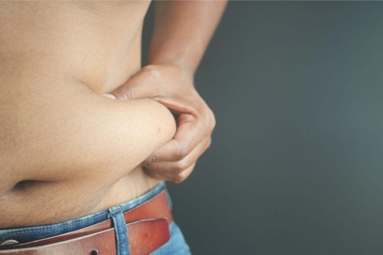 Man Pinching Belly Fat