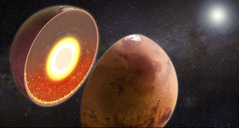 Cientistas identificam região quente no interior de Marte