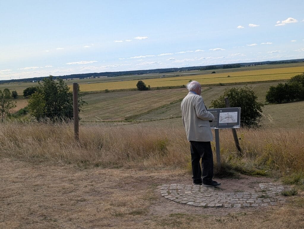 Goran Henricksson looking out onto the plain surrounding the ancient Goth burial grounds. Credit: Bruce Dorminey