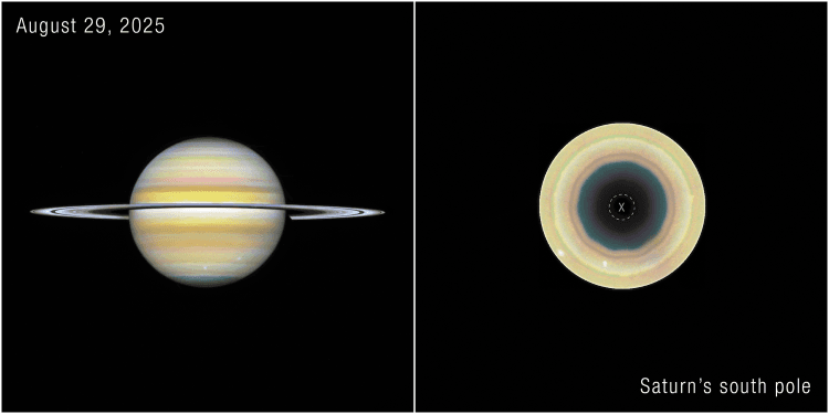 Saturno apresenta nova estrutura atmosférica em seu polo sul