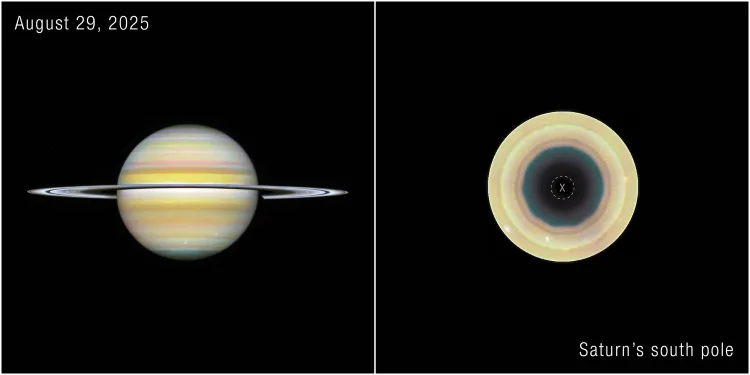 Saturno apresenta nova estrutura atmosférica em seu polo sul