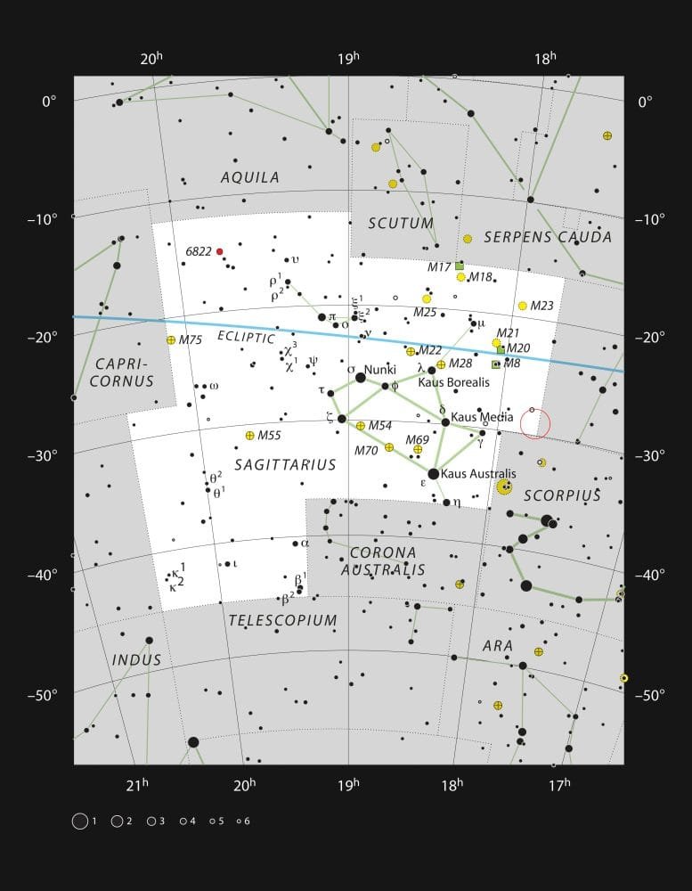 Sagittarius A in the Constellation of Sagittarius