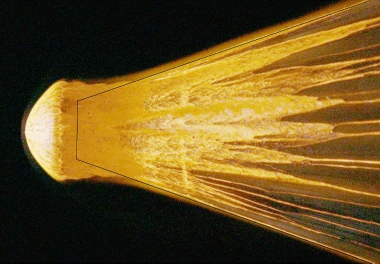 Stony Meteorite in Arcjet Airflow