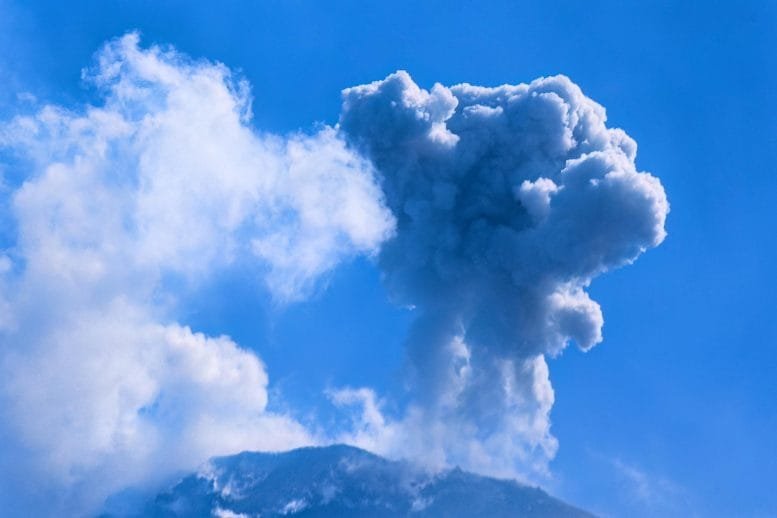 Volcanic Eruption Smoke Cloud in Sky