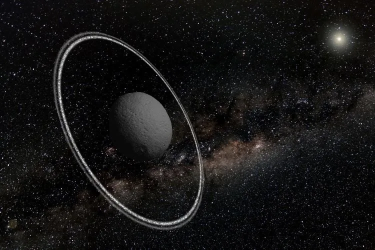 JWST revela evolução dinâmica nos anéis de Chariklo