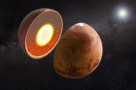 Interior de Marte é 400°C mais quente no hemisfério sul