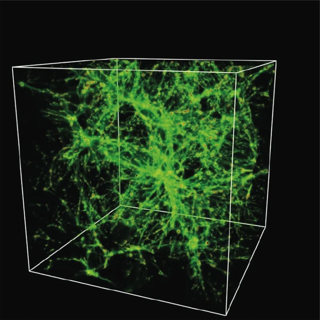 Simulation of dark matter and its place in the cosmic web. Credit: NASA