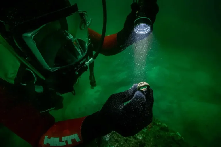 Anel de bronze com farol de Alexandria é encontrado em porto submerso