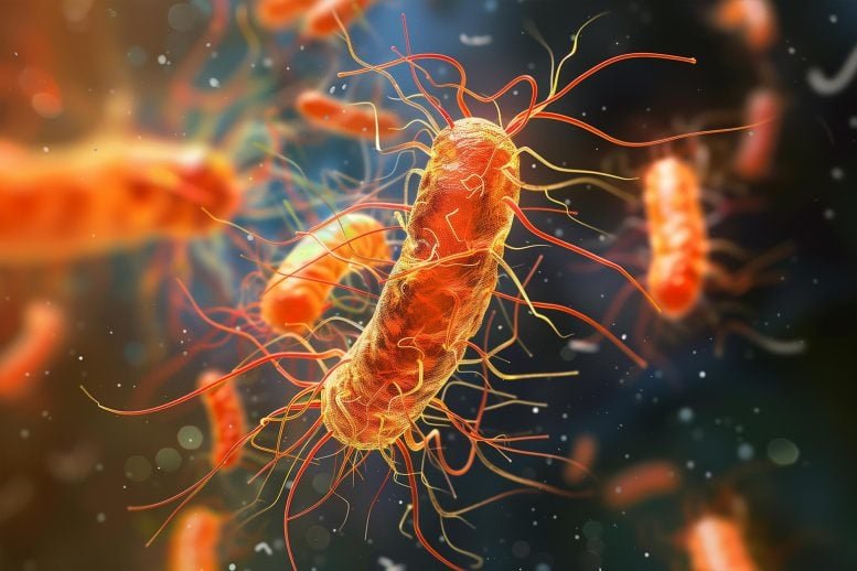 E coli Superbug Bacteria Art Illustration