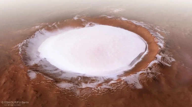 Ice Filled Korolev Crater on Mars