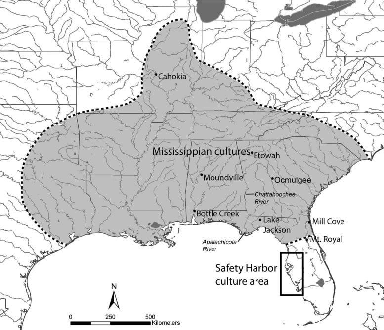 Map of Mississippian Culture and Safety Harbor Region
